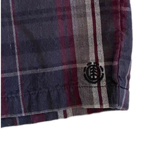 Element Mens Y2K 2010 Plaid Maroon & Gray Shorts Skater Brand Size 30 Inseam 9" - Picture 3 of 7